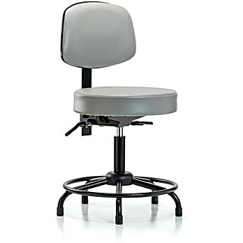 Vinyl Stool with Back - Sterling Supernova Vinyl