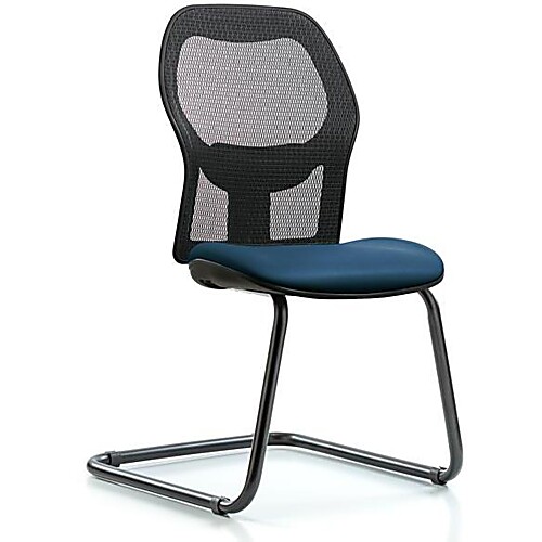 Executive Windrowe Mesh Back Guest Chair with Marine Blue