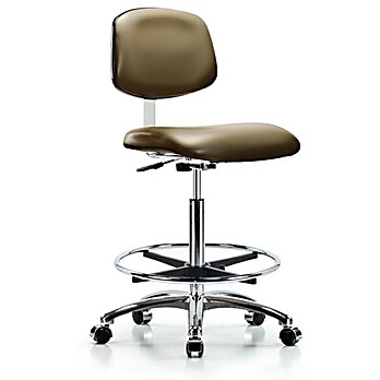 Class 10 Clean Room Vinyl Chair Chrome - Taupe Supernova Vinyl