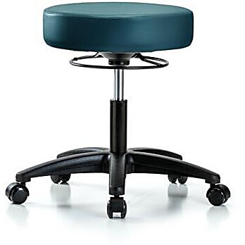 Vinyl Stool without Back - Marine Blue Supernova Vinyl