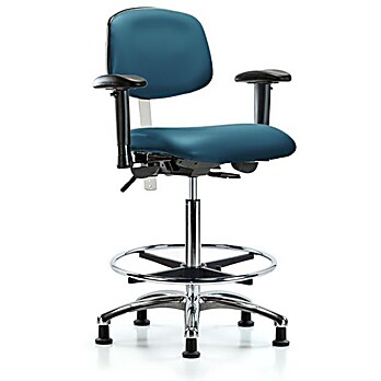 Class 100 Vinyl Clean Room Chair - Marine Blue Supernova Vinyl