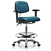 Class 100 Vinyl Clean Room Chair - Marine Blue Supernova Vinyl