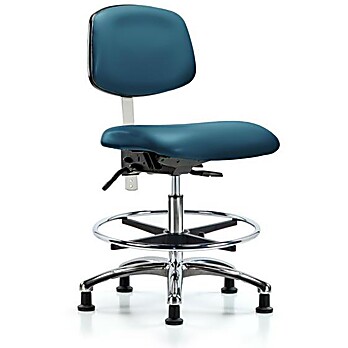 Class 100 Vinyl Clean Room Chair - Marine Blue Supernova Vinyl