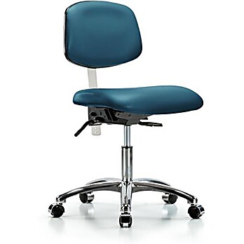 Class 100 Vinyl Clean Room Chair - Marine Blue Supernova Vinyl