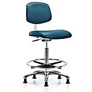 Class 10 Clean Room Vinyl Chair Chrome - Marine Blue Supernova Vinyl