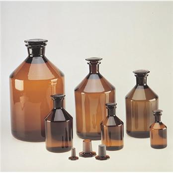 Amber Ground Glass Narrow Mouth Stoppered Bottles