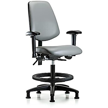 Vinyl Chair - Medium Bench Height with Medium Back, Sterling Supernova Vinyl