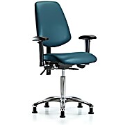 Vinyl Chair Chrome - Medium Bench Height with Marine Blue Supernova Vinyl