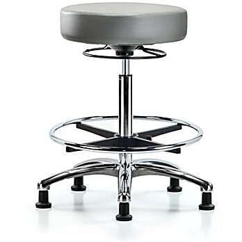 Vinyl Stool without Back Chrome - Sterling Supernova Vinyl