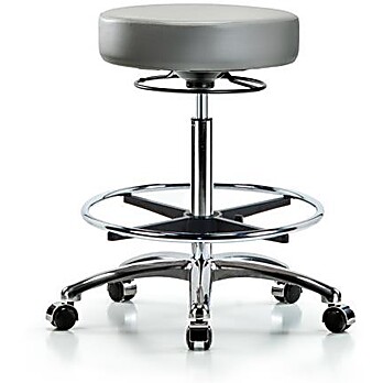 Vinyl Stool without Back Chrome - Sterling Supernova Vinyl