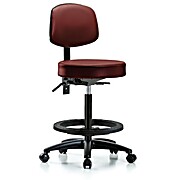 Vinyl Stool with Back - High Bench Height with Taupe Supernova Vinyl