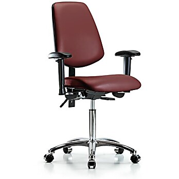 Vinyl Chair Chrome - Medium Bench Height with Borscht Supernova Vinyl