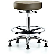 Vinyl Stool without Back Chrome - Marine Blue Supernova Vinyl