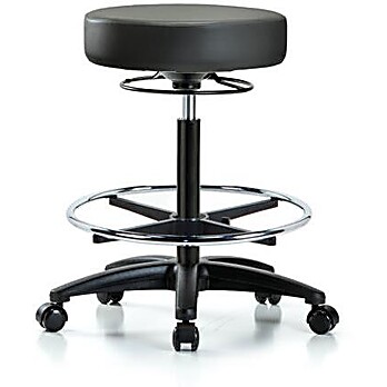 Vinyl Stool without Back - Carbon Supernova Vinyl