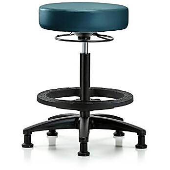 Vinyl Stool without Back - High Bench Height Marine Blue Supernova Vinyl
