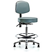 Vinyl Stool with Back Chrome - Storm Supernova Vinyl