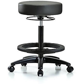 Vinyl Stool without Back - High Bench Height Carbon Supernova Vinyl