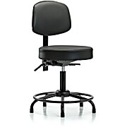 Vinyl Stool with Back - Carbon Supernova Vinyl