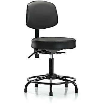 Vinyl Stool with Back - Carbon Supernova Vinyl