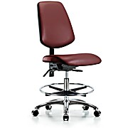 Vinyl Chair Chrome - Medium Bench Height with Medium Back, Borscht Supernova Vinyl