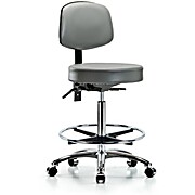 Vinyl Stool with Back Chrome - Sterling Supernova Vinyl