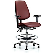 Vinyl Chair Chrome - Medium Bench Height with Medium Back, Borscht Supernova Vinyl