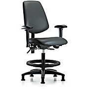 Vinyl Chair - Medium Bench Height with Medium Back, Carbon Supernova Vinyl