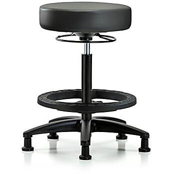 Vinyl Stool without Back - High Bench Height Carbon Supernova Vinyl