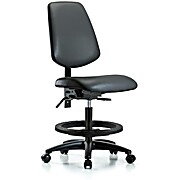 Vinyl Chair - Medium Bench Height with Medium Back, Carbon Supernova Vinyl