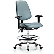 Vinyl Chair Chrome - Medium Bench Height with Medium Back, Storm Supernova Vinyl