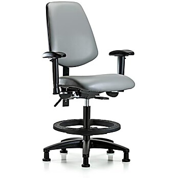 Vinyl Chair - Medium Bench Height with Medium Back, Sterling Supernova Vinyl
