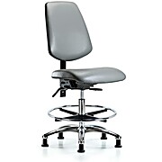 Vinyl Chair Chrome - Medium Bench Height with Medium Back, Sterling Supernova Vinyl