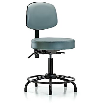 Vinyl Stool with Back - Storm Supernova Vinyl