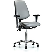 Vinyl Chair Chrome - Medium Bench Height with Sterling Supernova Vinyl