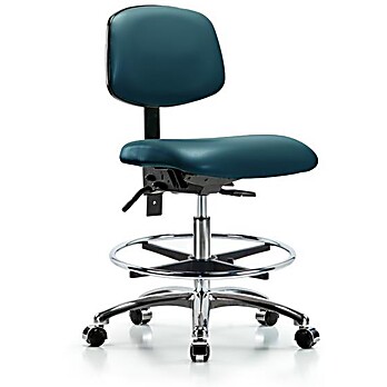 Vinyl Chair Chrome - Marine Blue Supernova Vinyl