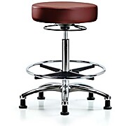 Vinyl Stool without Back Chrome - Taupe Supernova Vinyl