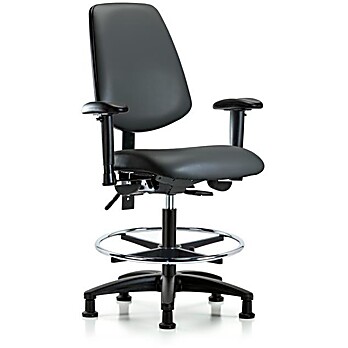 Vinyl Chair - Medium Bench Height with Medium Back, Carbon Supernova Vinyl