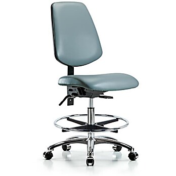 Vinyl Chair Chrome - Medium Bench Height with Medium Back, Storm Supernova Vinyl