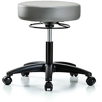 Vinyl Stool without Back - Sterling Supernova Vinyl