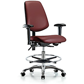 Vinyl Chair Chrome - Medium Bench Height with Medium Back, Borscht Supernova Vinyl