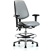 Vinyl Chair Chrome - Medium Bench Height with Medium Back, Sterling Supernova Vinyl