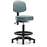 Vinyl Stool with Back - High Bench Height Storm Supernova Vinyl