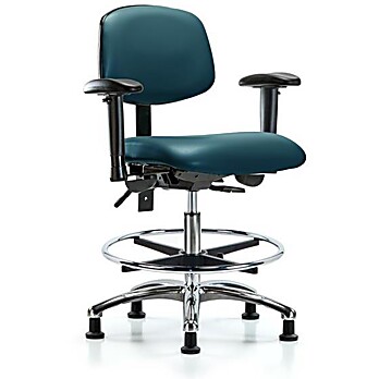 Vinyl Chair Chrome - Marine Blue Supernova Vinyl