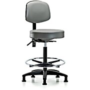 Vinyl Stool with Back - Sterling Supernova Vinyl
