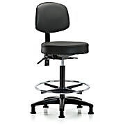 Vinyl Stool with Back - Carbon Supernova Vinyl