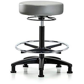 Vinyl Stool without Back - Sterling Supernova Vinyl