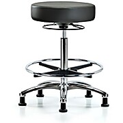 Vinyl Stool without Back Chrome - Carbon Supernova Vinyl