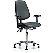 Vinyl Chair Chrome - Medium Bench Height with Carbon Supernova Vinyl