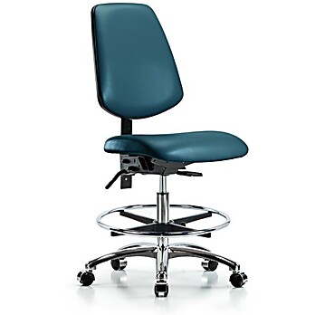 Vinyl Chair Chrome - Marine Blue Supernova Vinyl