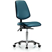 Vinyl Chair Chrome - Medium Bench Height with Marine Blue Supernova Vinyl